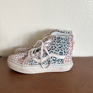 Vans Pink and Blue Leopard High-Tops